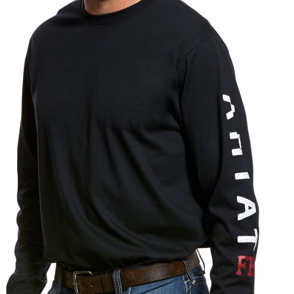 Ariat FR Roughneck Logo Long Sleeve T-Shirt in Black